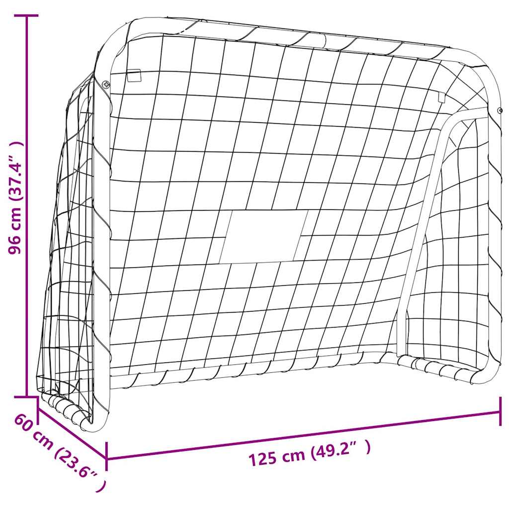 Nogometni gol s mrežom bijeli 125x96x60 cm čelik i poliester