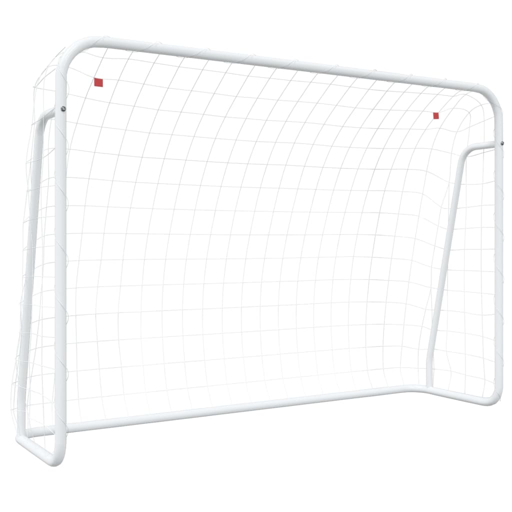 Nogometni gol s mrežom bijeli 214x75x152 cm čelik i poliester