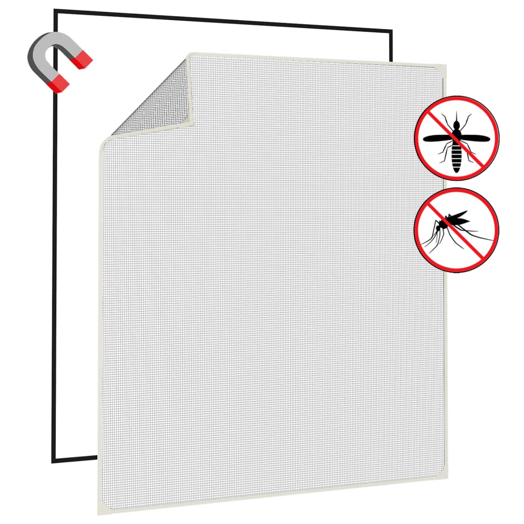 Magnetski prozorski zaslon protiv insekata bijeli 120 x 140 cm