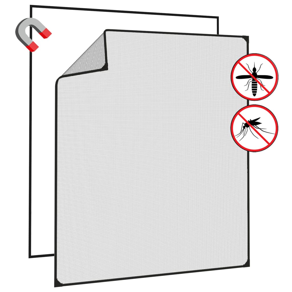 Magnetski prozorski zaslon protiv insekata antracit 130x150 cm