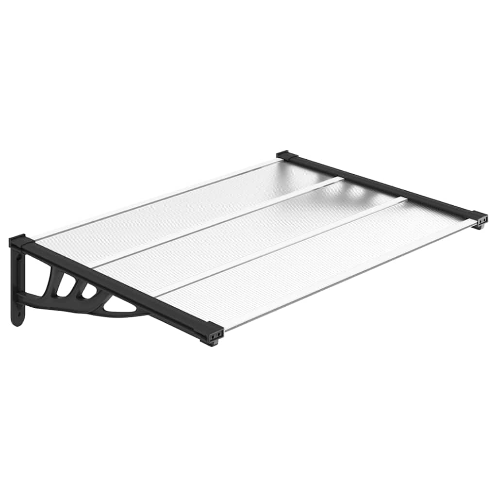 Nadstrešnica za vrata crna i prozirna 122 x 90 cm polikarbonat