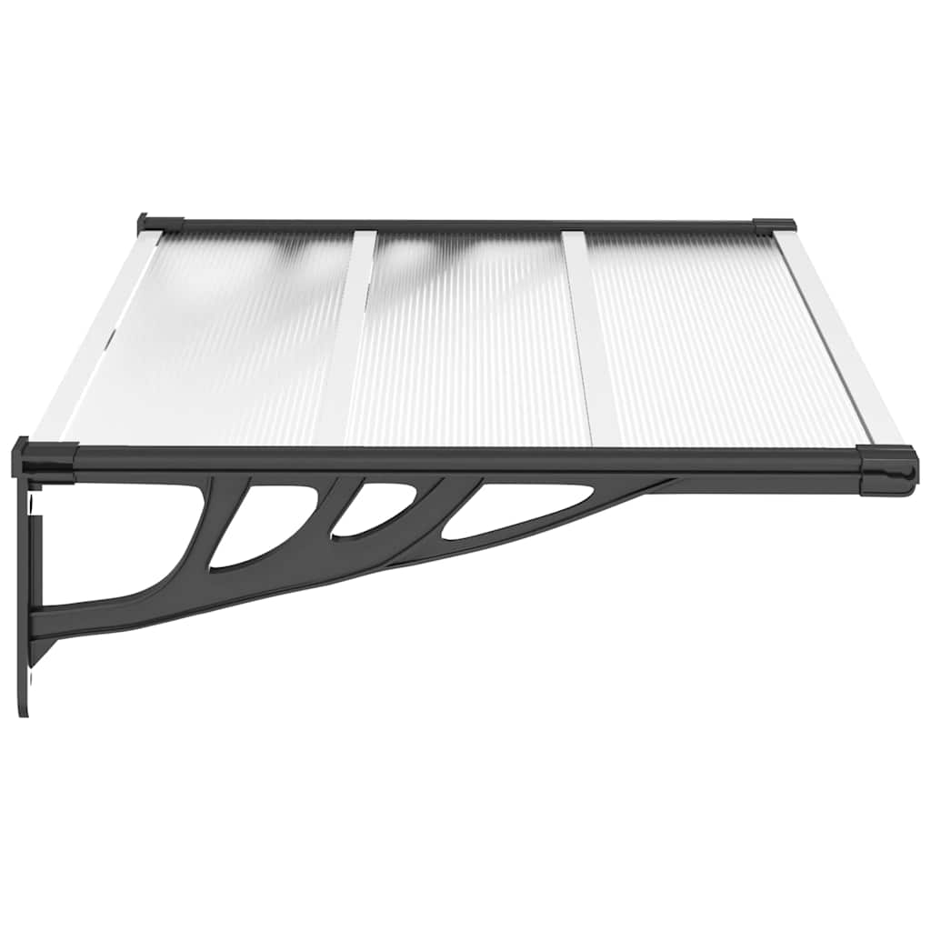 Nadstrešnica za vrata crna i prozirna 122 x 90 cm polikarbonat