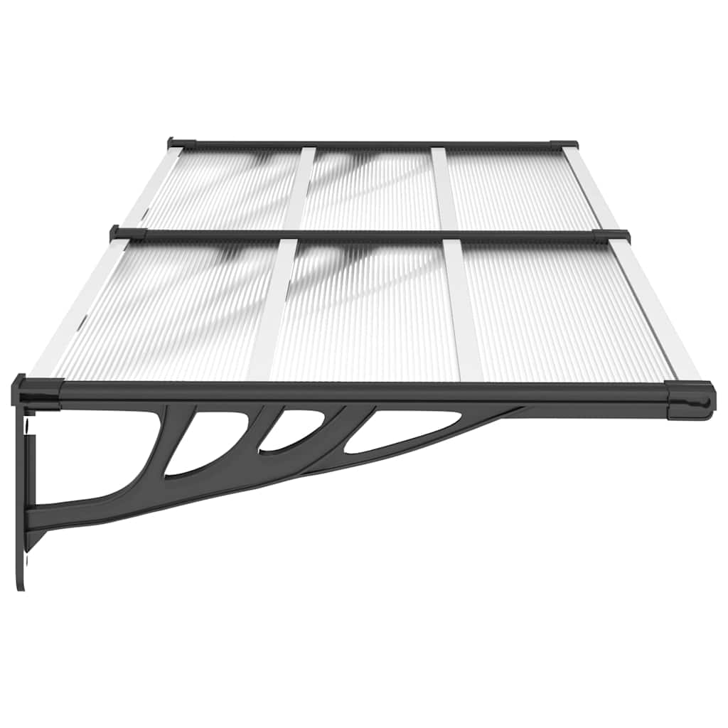 Nadstrešnica za vrata crna i prozirna 199 x 90 cm polikarbonat