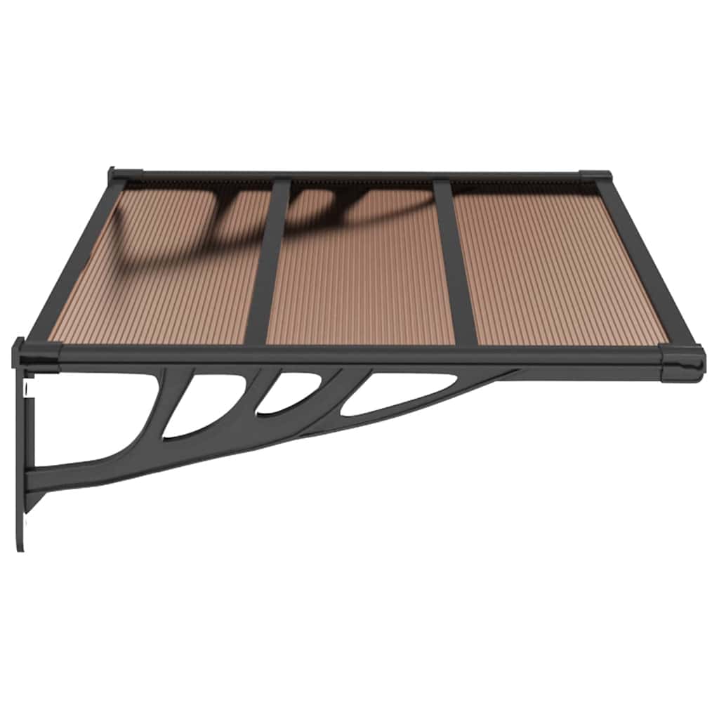 Nadstrešnica za vrata crna 122x90 cm polikarbonatna