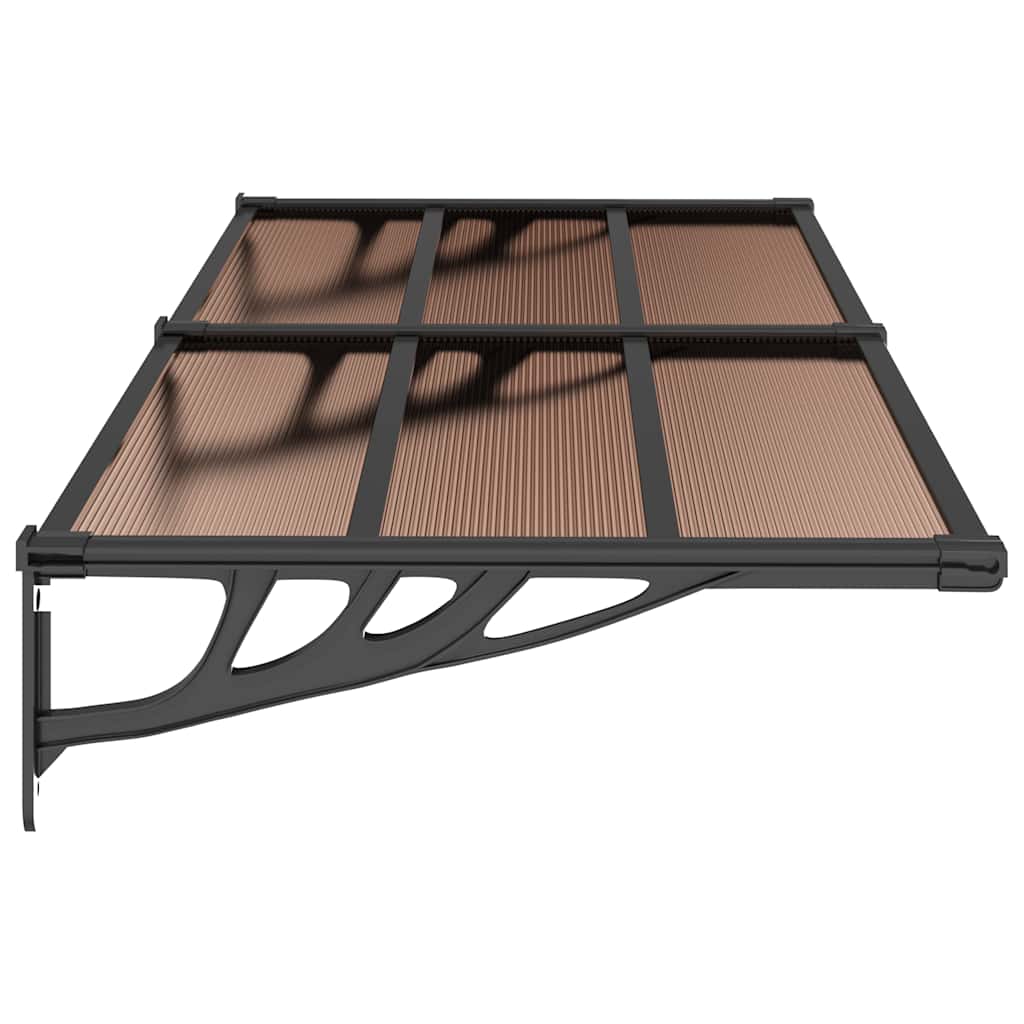 Nadstrešnica za vrata crna 199x90 cm polikarbonatna