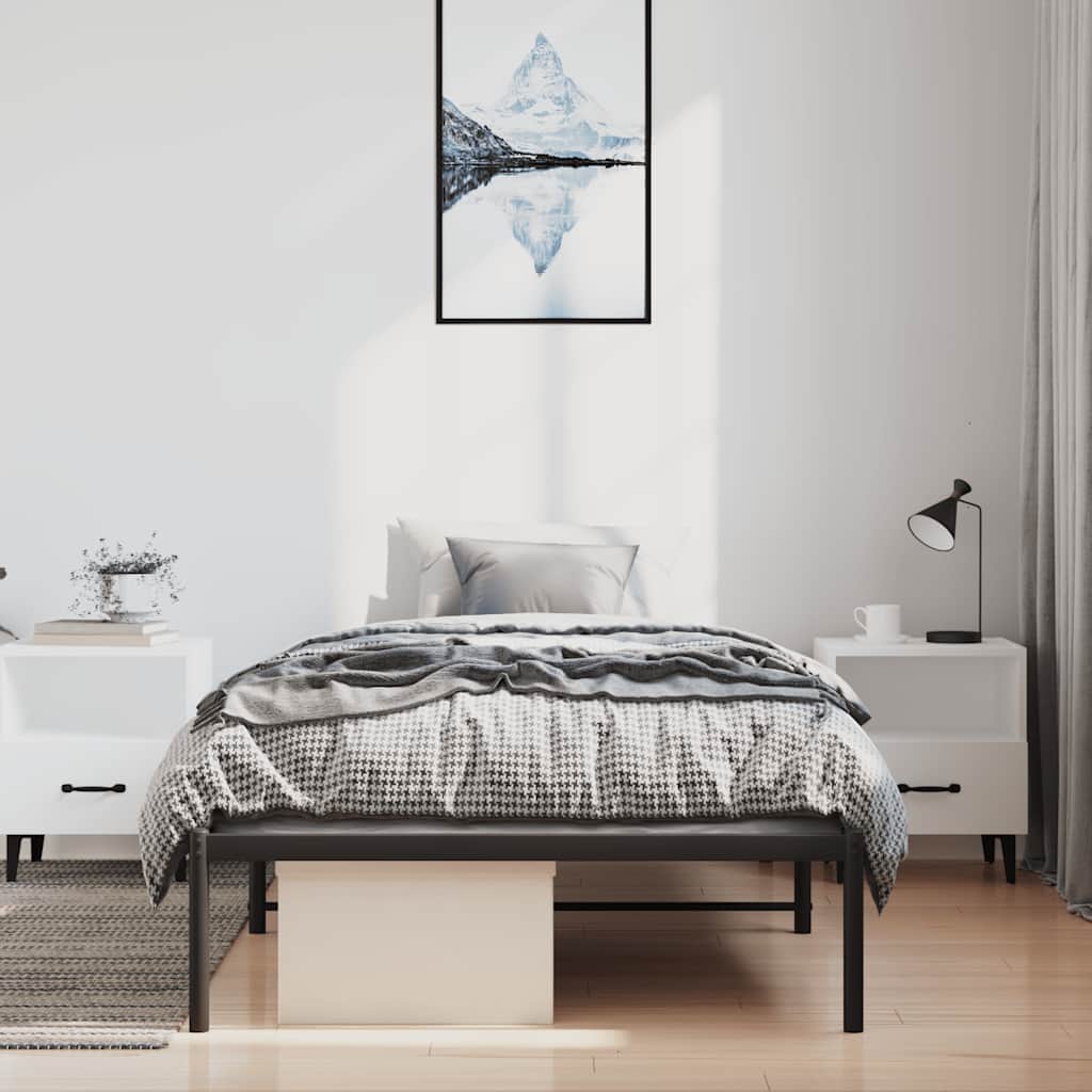 Metalni okvir za krevet crni 100x200 cm