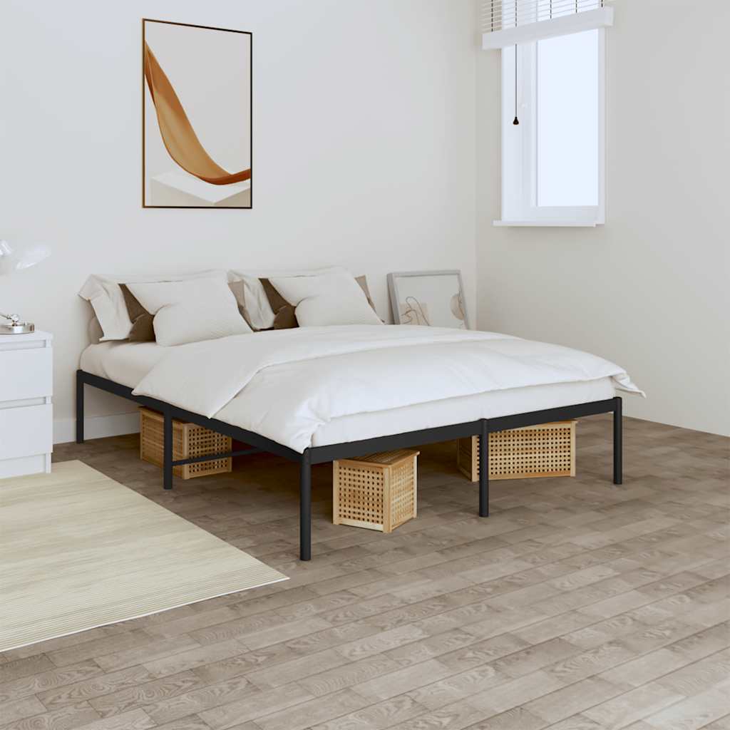 Metalni okvir za krevet crni 140x190 cm