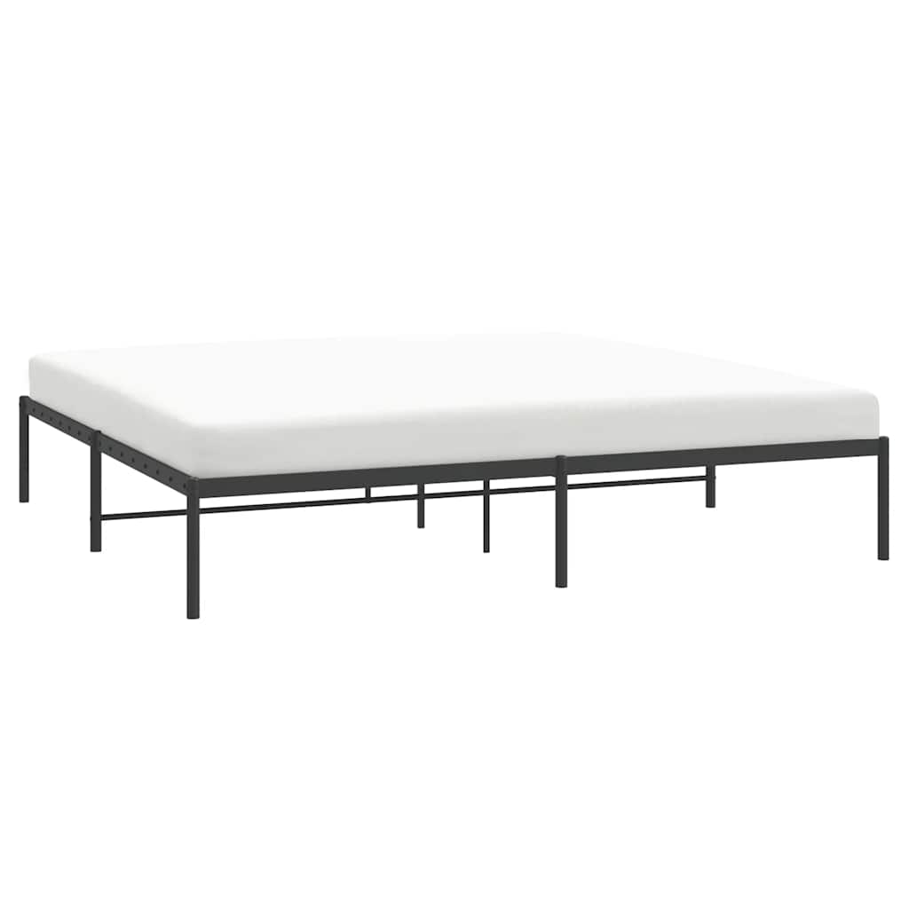 Metalni okvir za krevet crni 200x200 cm