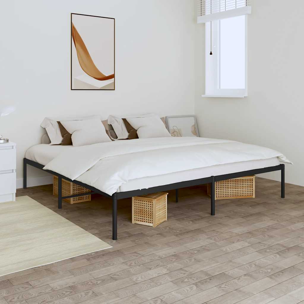 Metalni okvir za krevet crni 200x200 cm