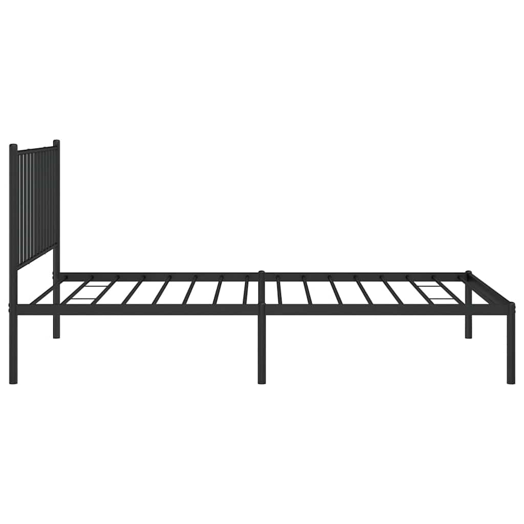 Metalni okvir za krevet s uzglavljem crni 100x190 cm