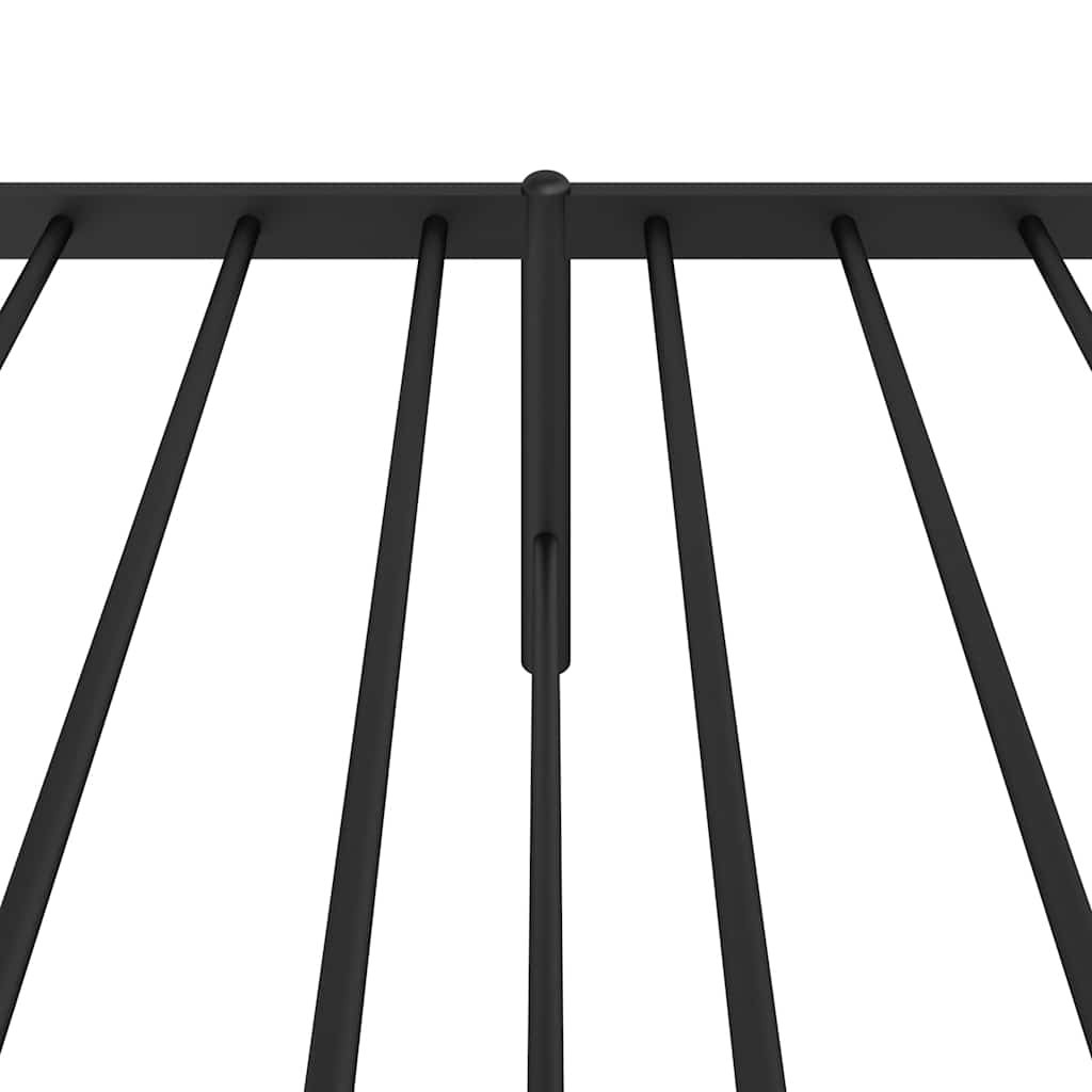 Metalni okvir za krevet s uzglavljem crni 100x190 cm