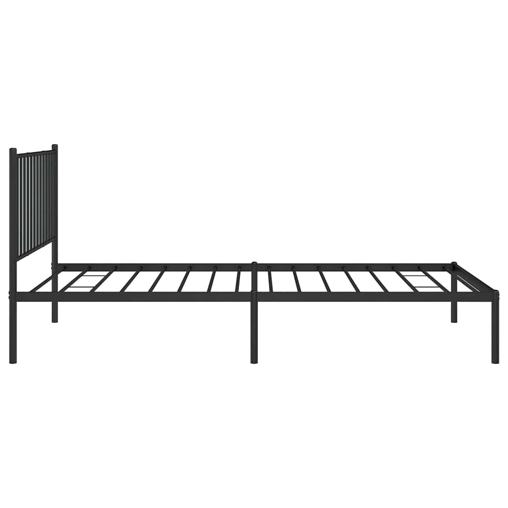 Metalni okvir za krevet s uzglavljem crni 100x200 cm