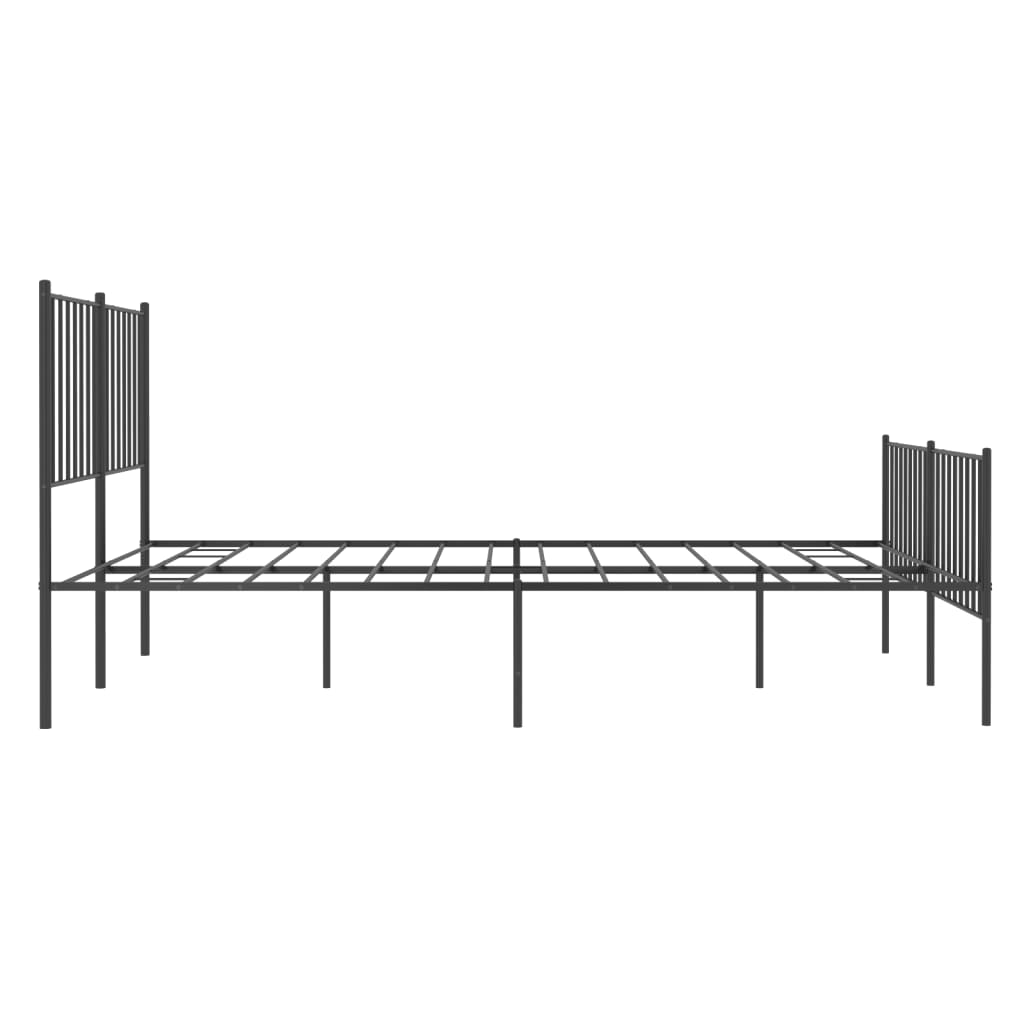 Metalni okvir kreveta uzglavlje i podnožje crni 120x190 cm