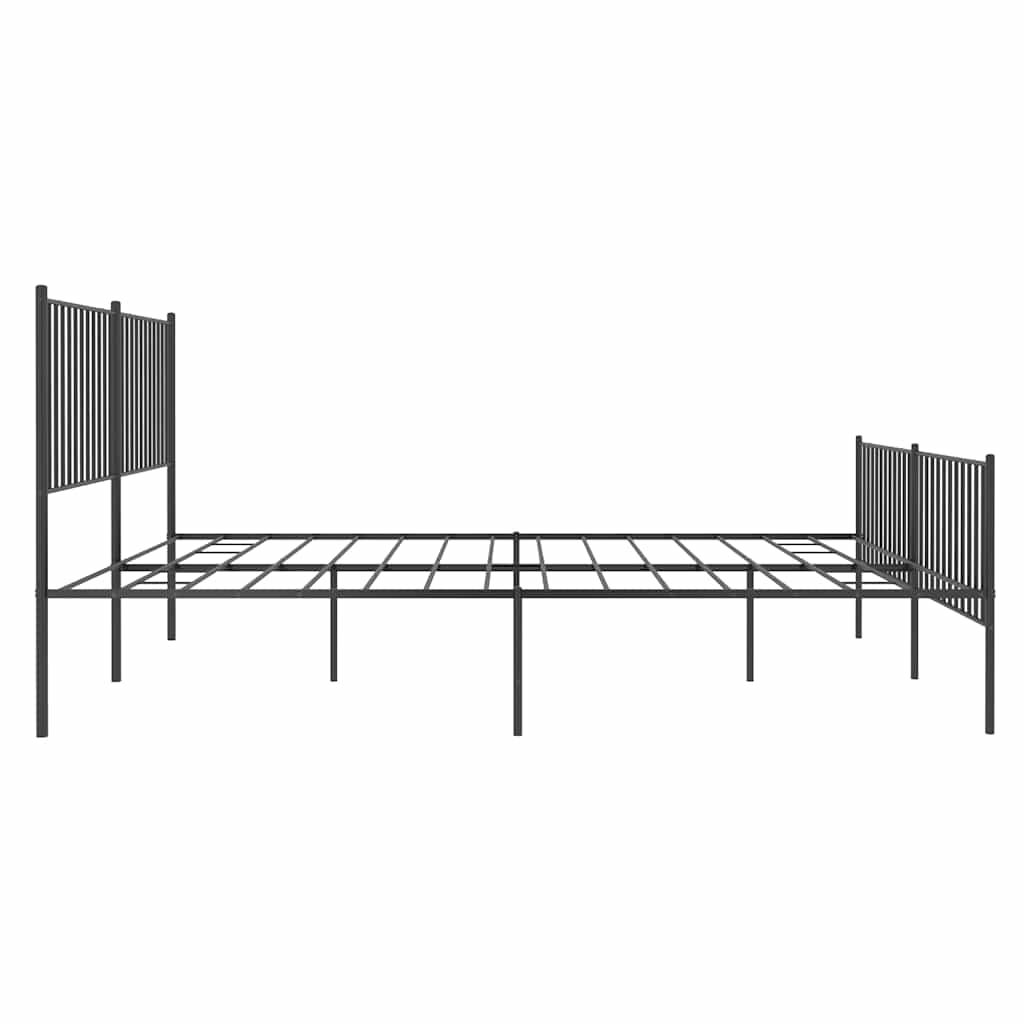 Metalni okvir kreveta uzglavlje i podnožje crni 183x213 cm