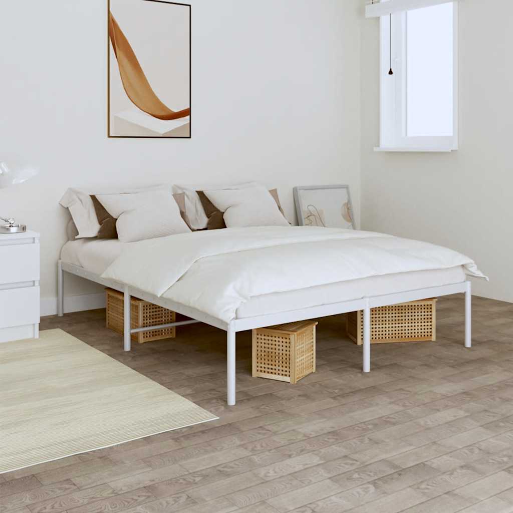 Metalni okvir za krevet bijeli 140 x 200 cm