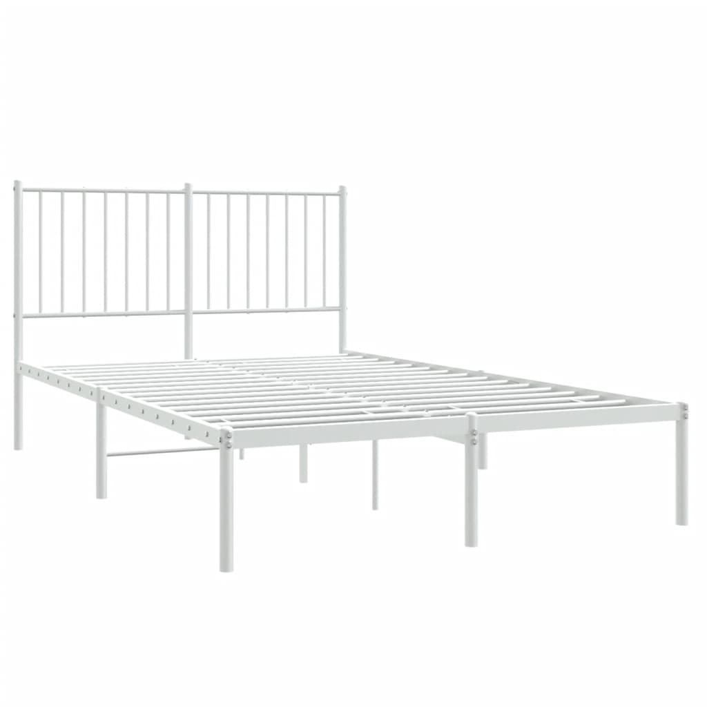 Metalni okvir za krevet s uzglavljem bijeli 120x200 cm