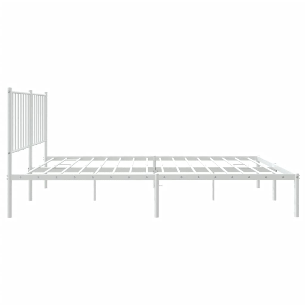 Metalni okvir za krevet s uzglavljem bijeli 120x200 cm
