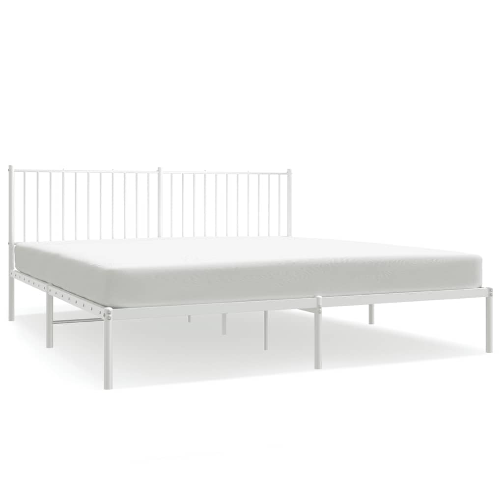Metalni okvir za krevet s uzglavljem bijeli 183x213 cm