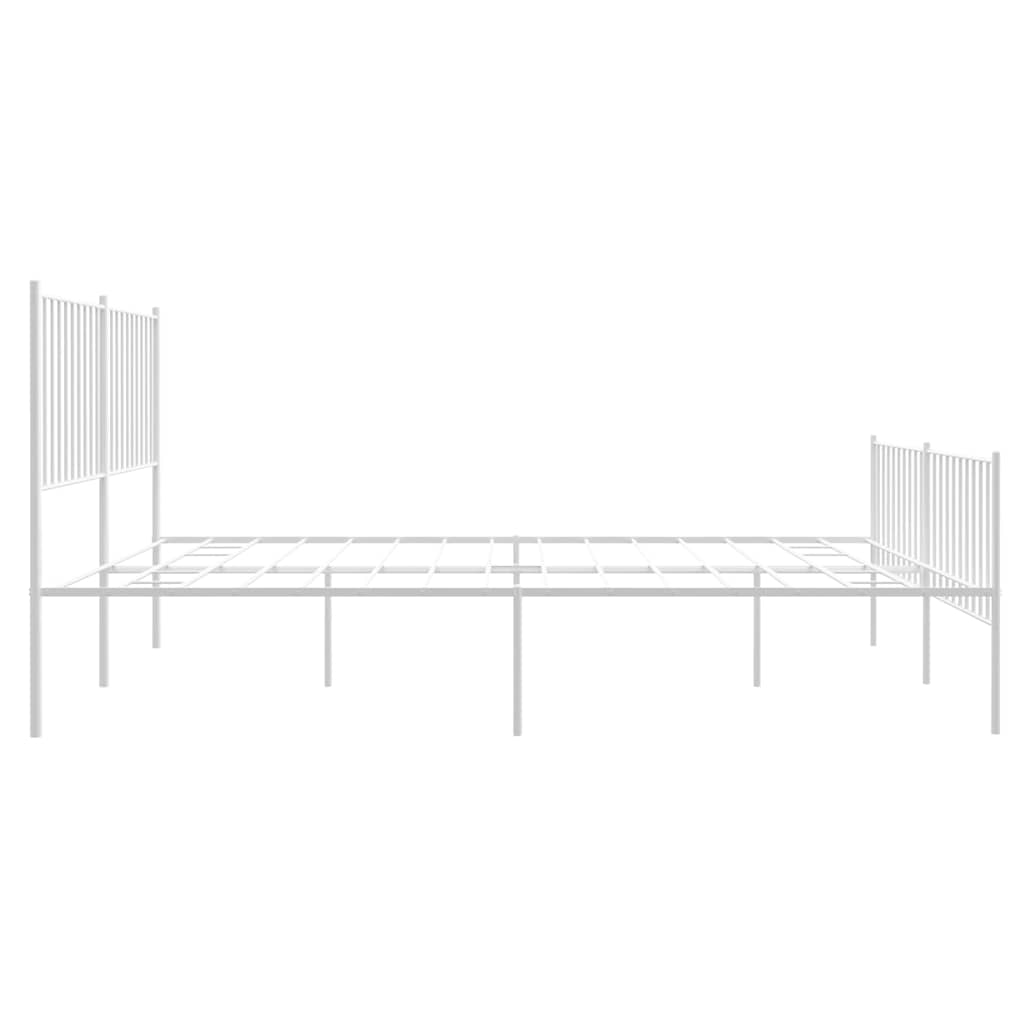 Metalni okvir kreveta uzglavlje i podnožje bijeli 150 x 200 cm