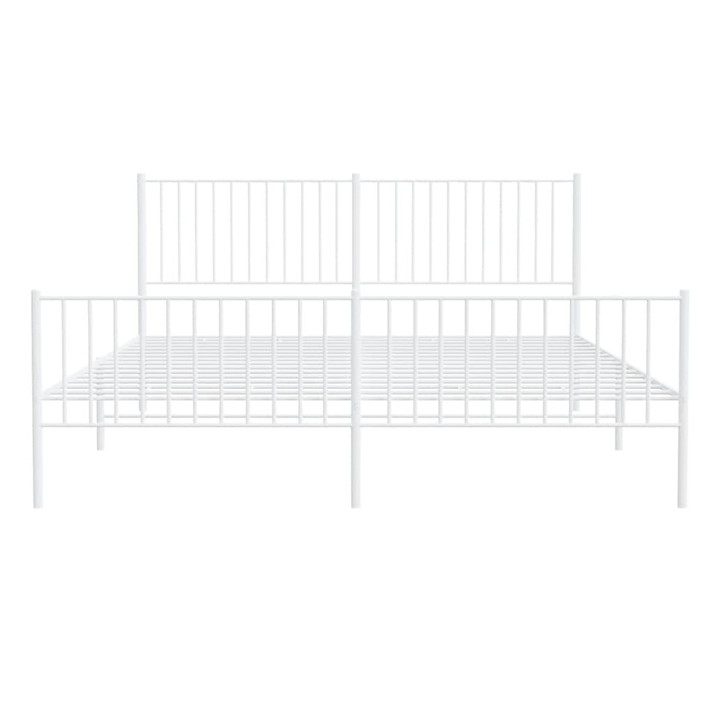 Metalni okvir kreveta uzglavlje i podnožje bijeli 183x213 cm
