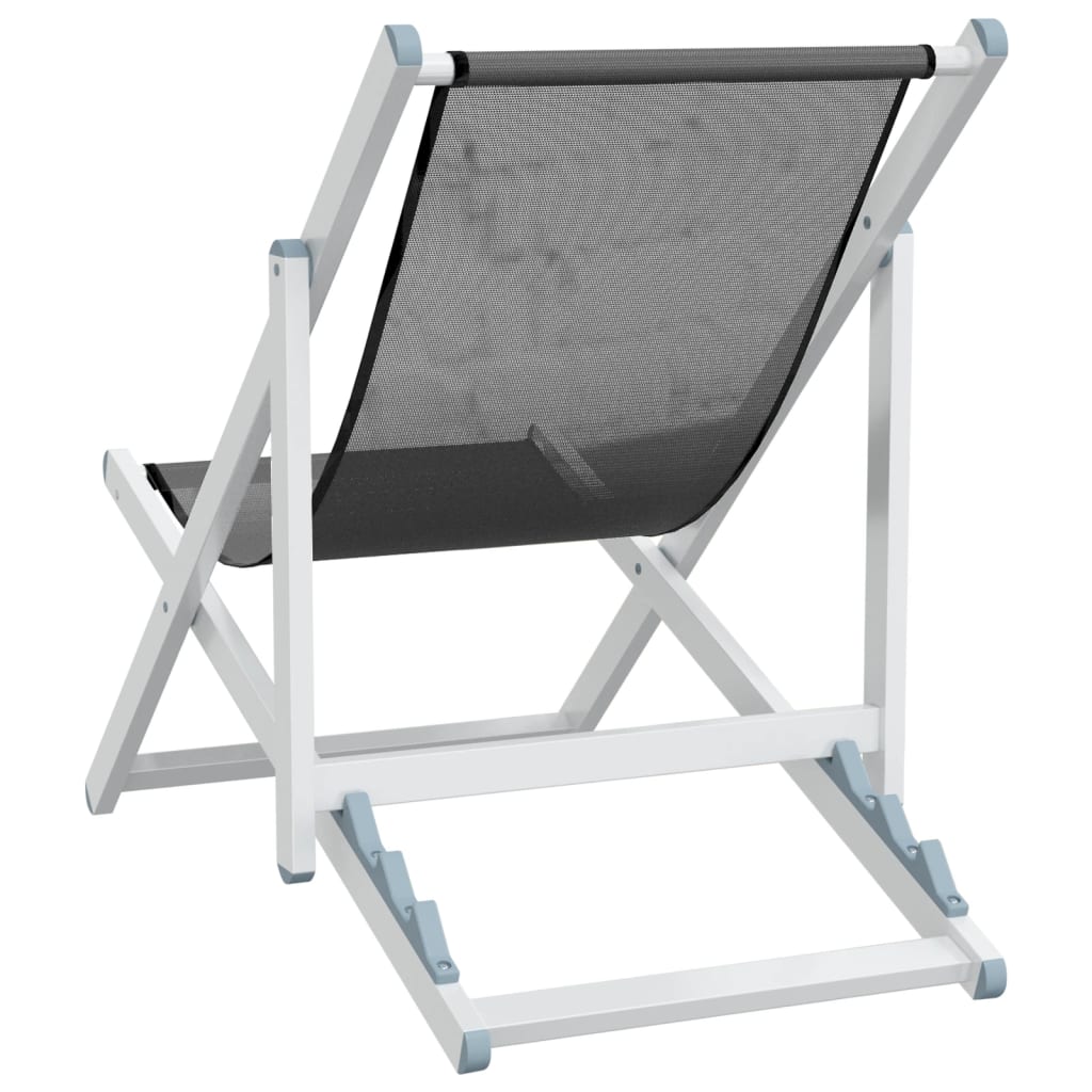 Sklopive stolice za plažu 2 kom sive od aluminija i tekstilena