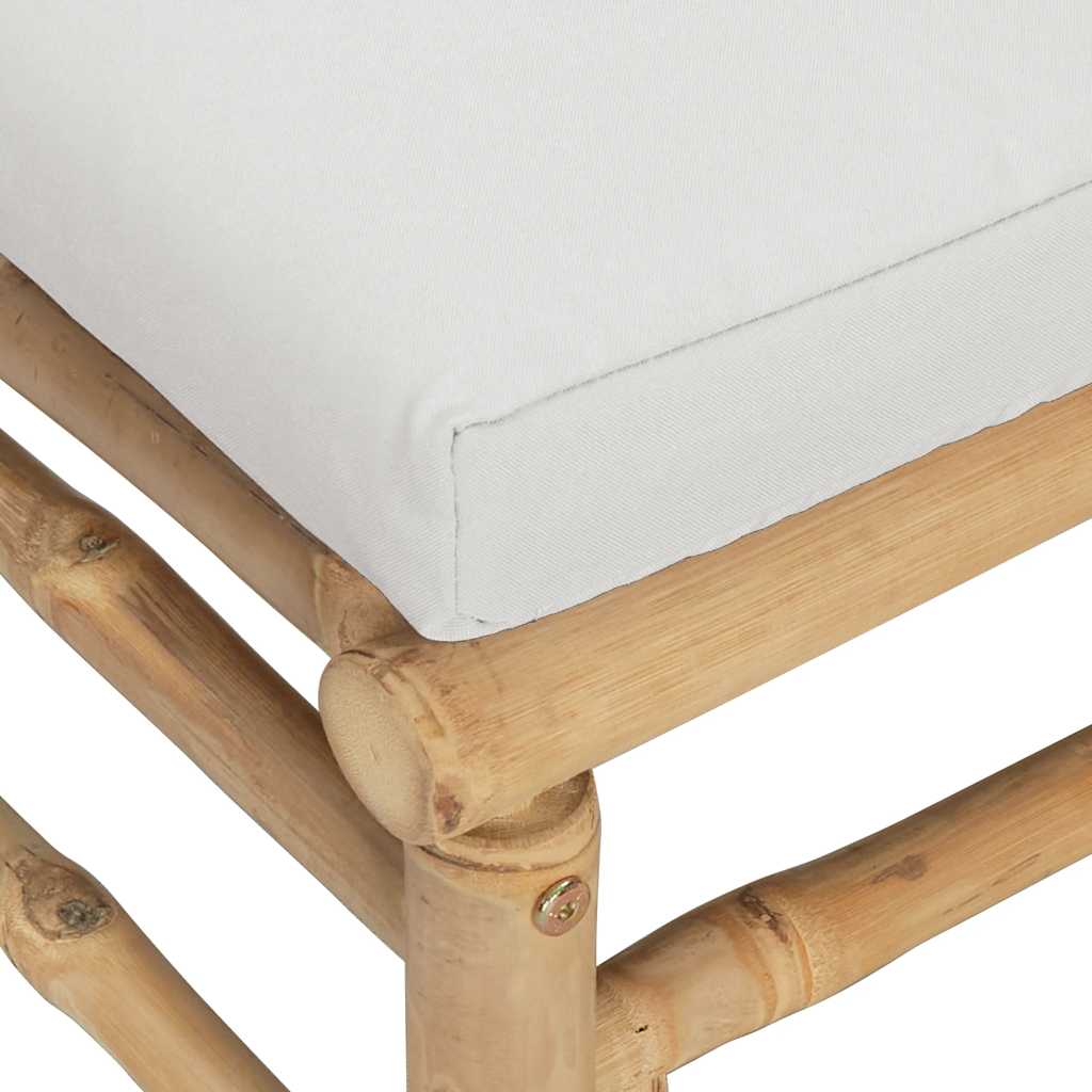 Kutna vrtna sofa od bambusa sa svjetlosivim jastucima