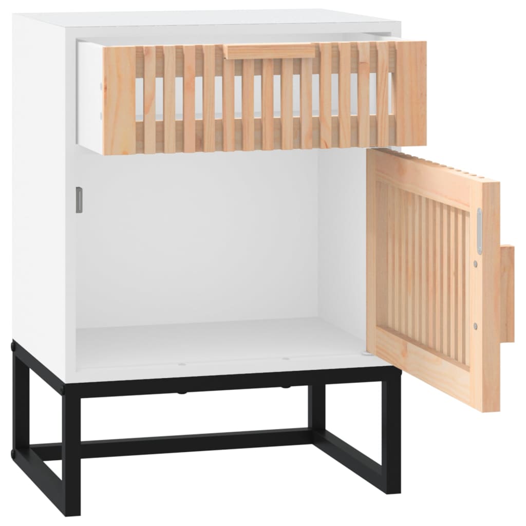 Noćni ormarići 2 kom bijeli 40 x 30 x 55,5 cm od drva i željeza