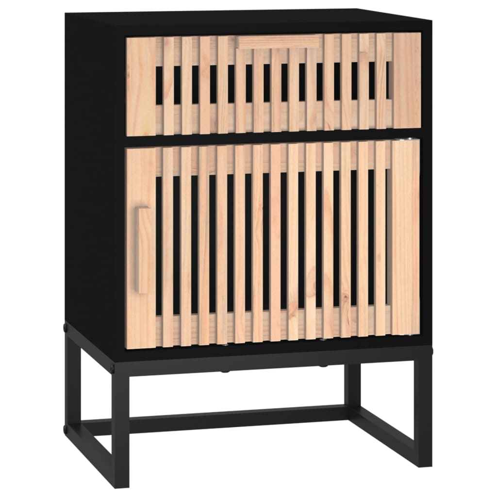 Noćni ormarići 2 kom crni 40 x 30 x 55,5 cm od drva i željeza