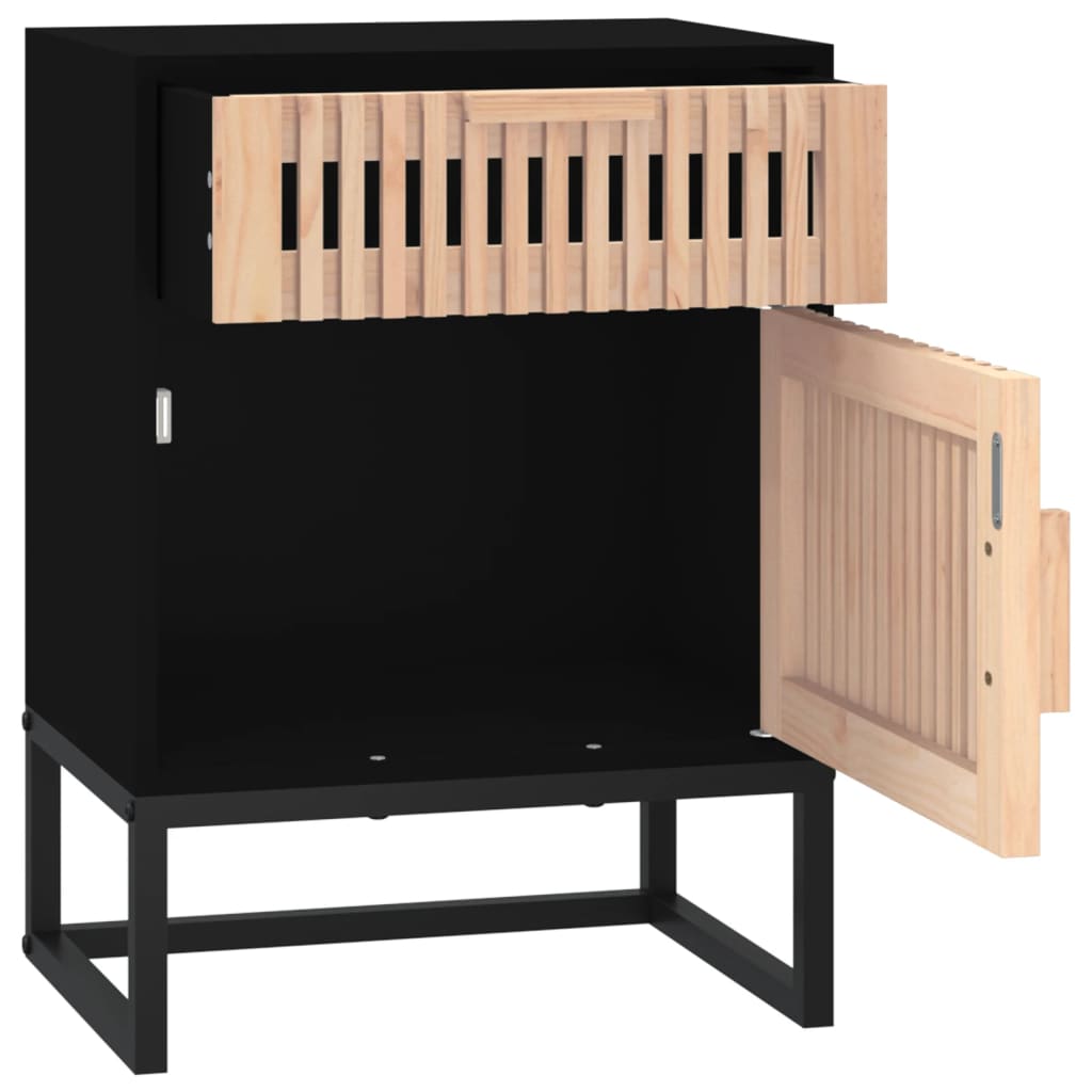 Noćni ormarići 2 kom crni 40 x 30 x 55,5 cm od drva i željeza