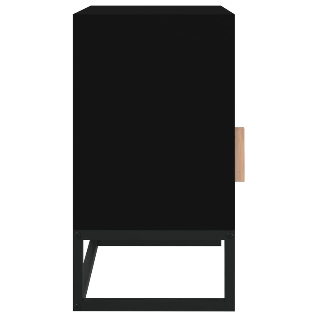 Noćni ormarići 2 kom crni 40 x 30 x 55,5 cm od drva i željeza