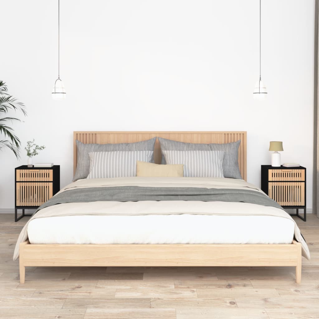 Noćni ormarići 2 kom crni 40 x 30 x 55,5 cm od drva i željeza