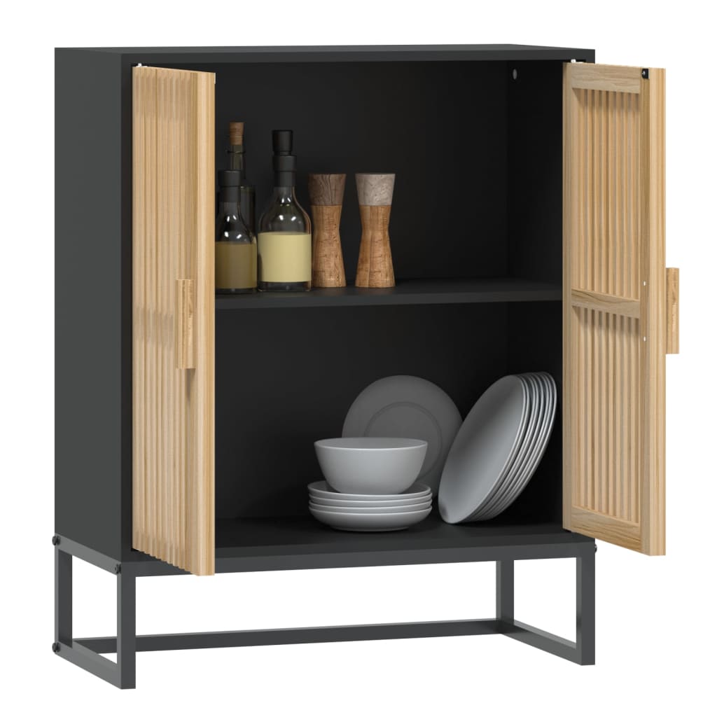 Komoda crna 60 x 30 x 75 cm od konstruiranog drva