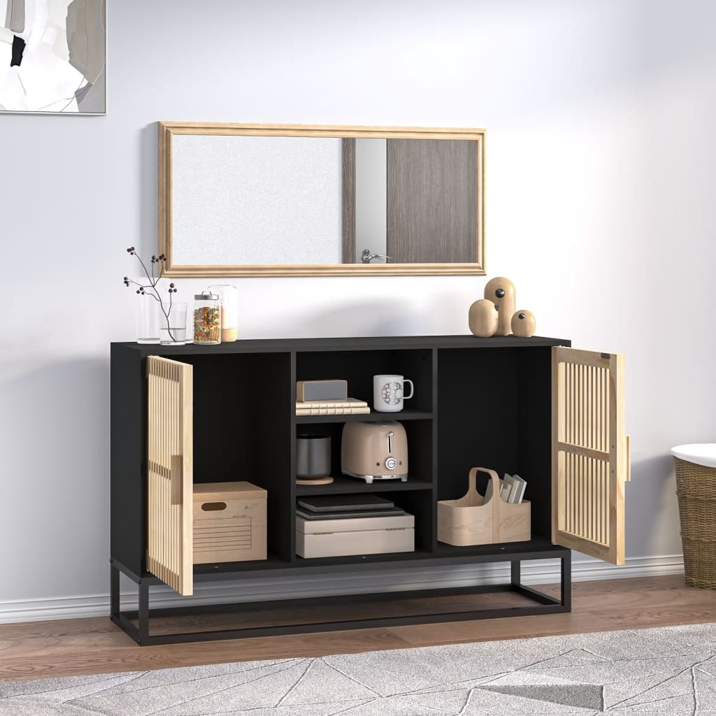 Komoda crna 105 x 30 x 65 cm od konstruiranog drva