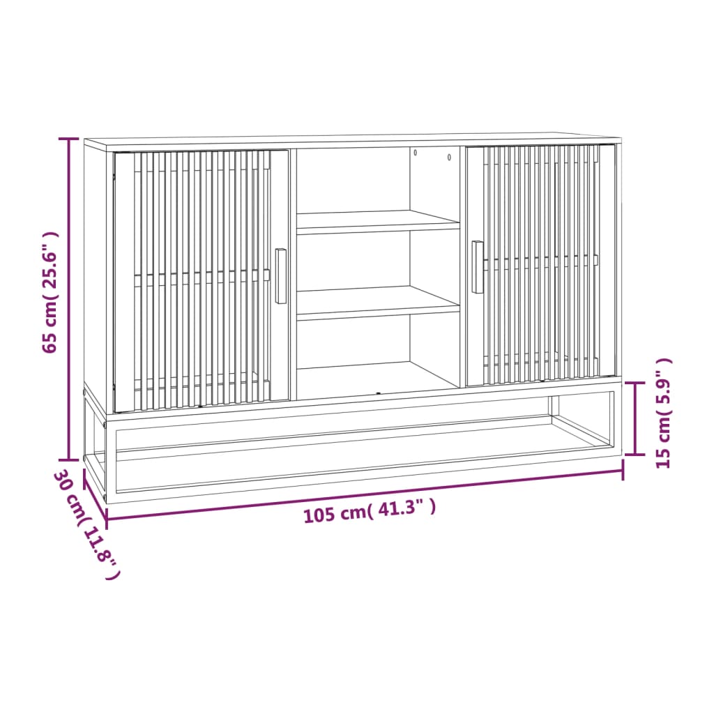 Komoda crna 105 x 30 x 65 cm od konstruiranog drva