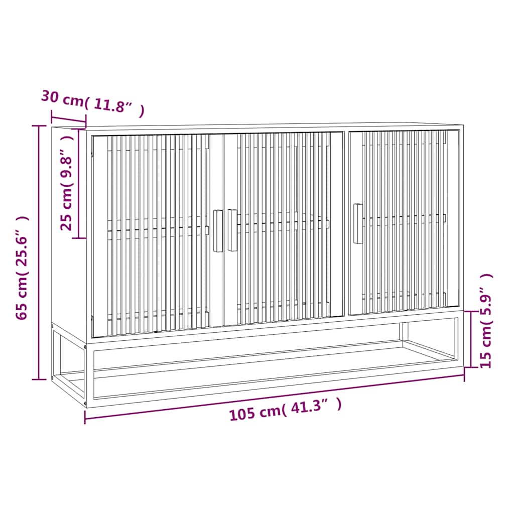 Komoda crna 105 x 30 x 65 cm od konstruiranog drva