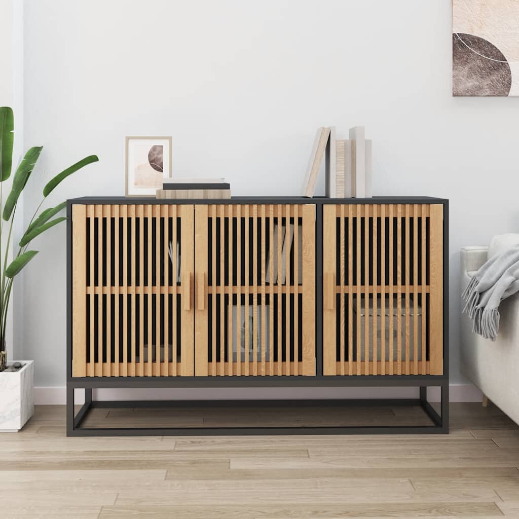 Komoda crna 105 x 30 x 65 cm od konstruiranog drva