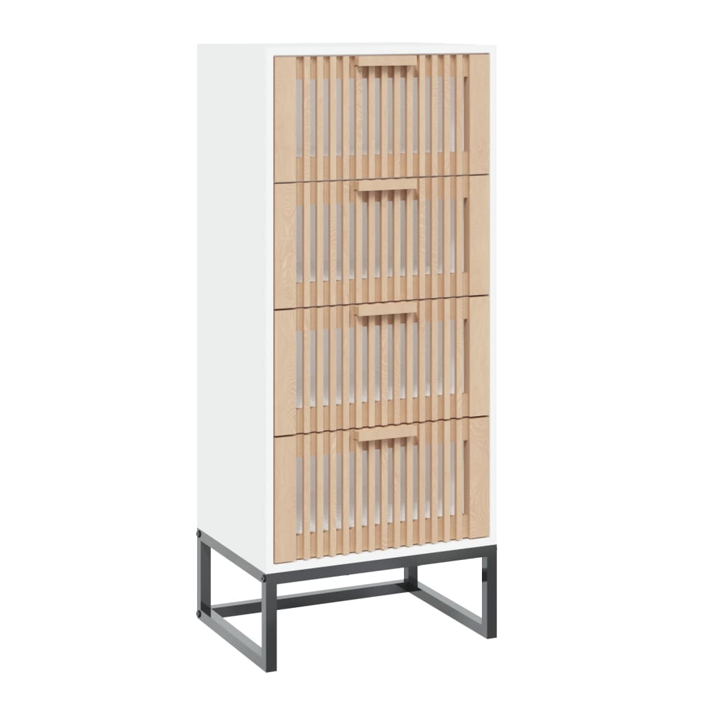 Visoka komoda bijela 40 x 30 x 95 cm od konstruiranog drva