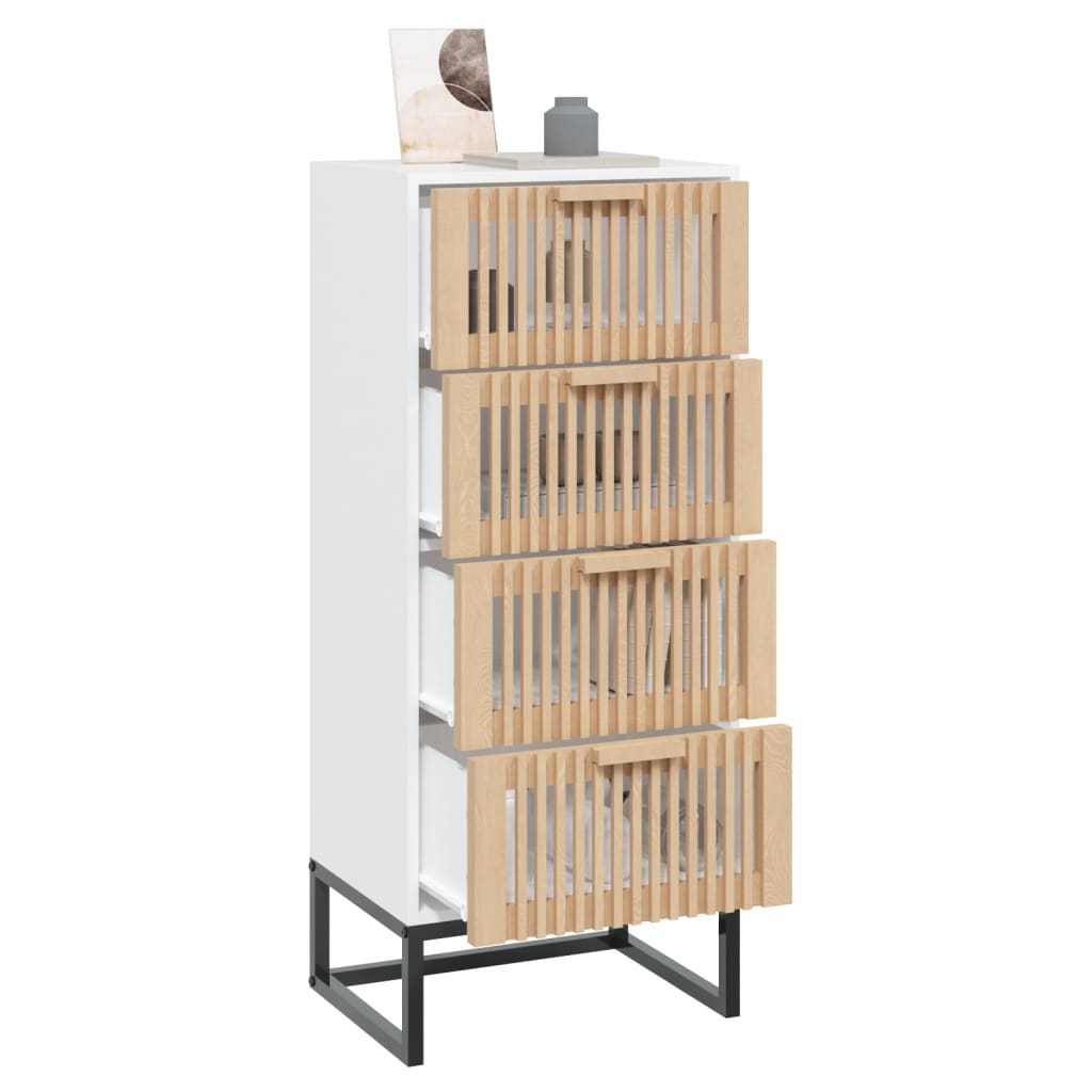 Visoka komoda bijela 40 x 30 x 95 cm od konstruiranog drva