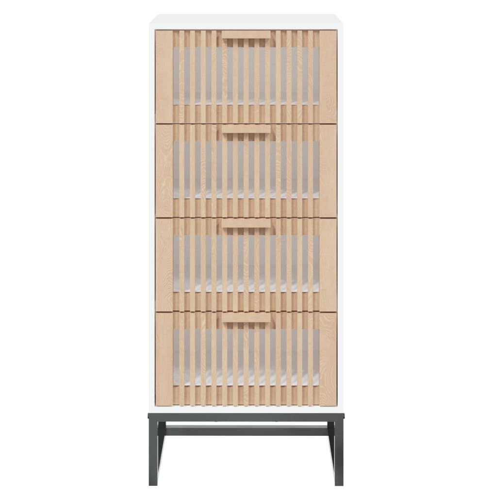 Visoka komoda bijela 40 x 30 x 95 cm od konstruiranog drva