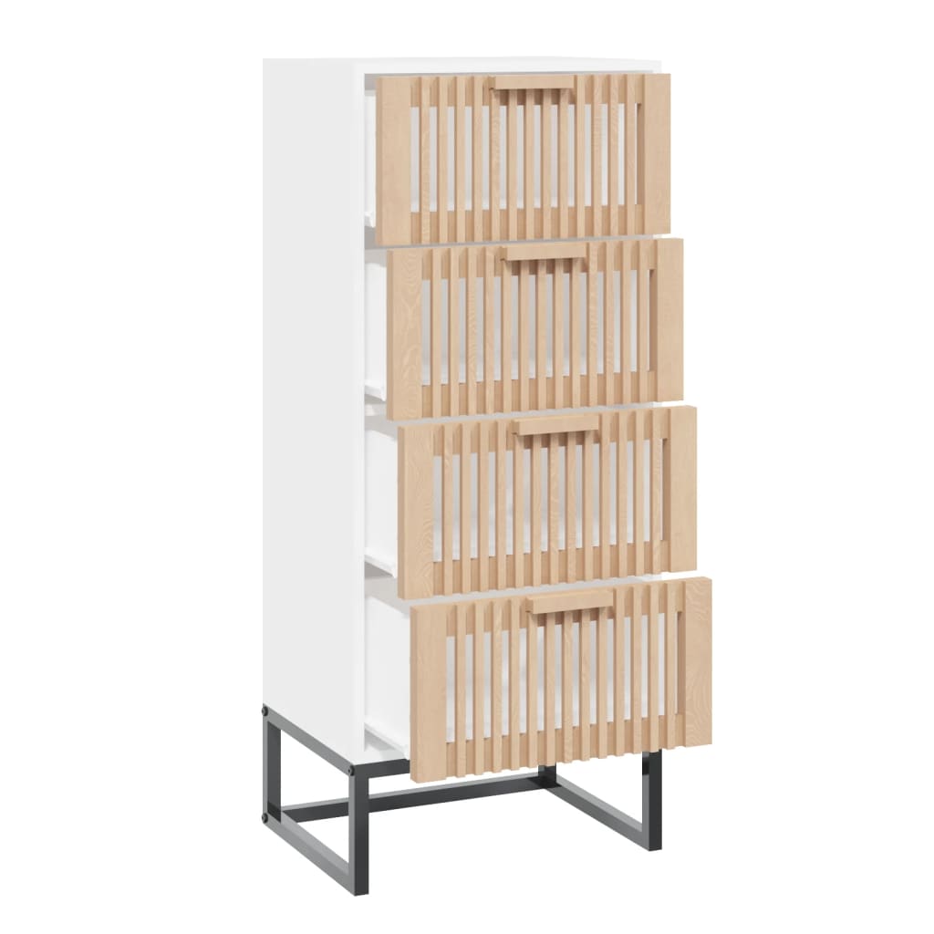 Visoka komoda bijela 40 x 30 x 95 cm od konstruiranog drva