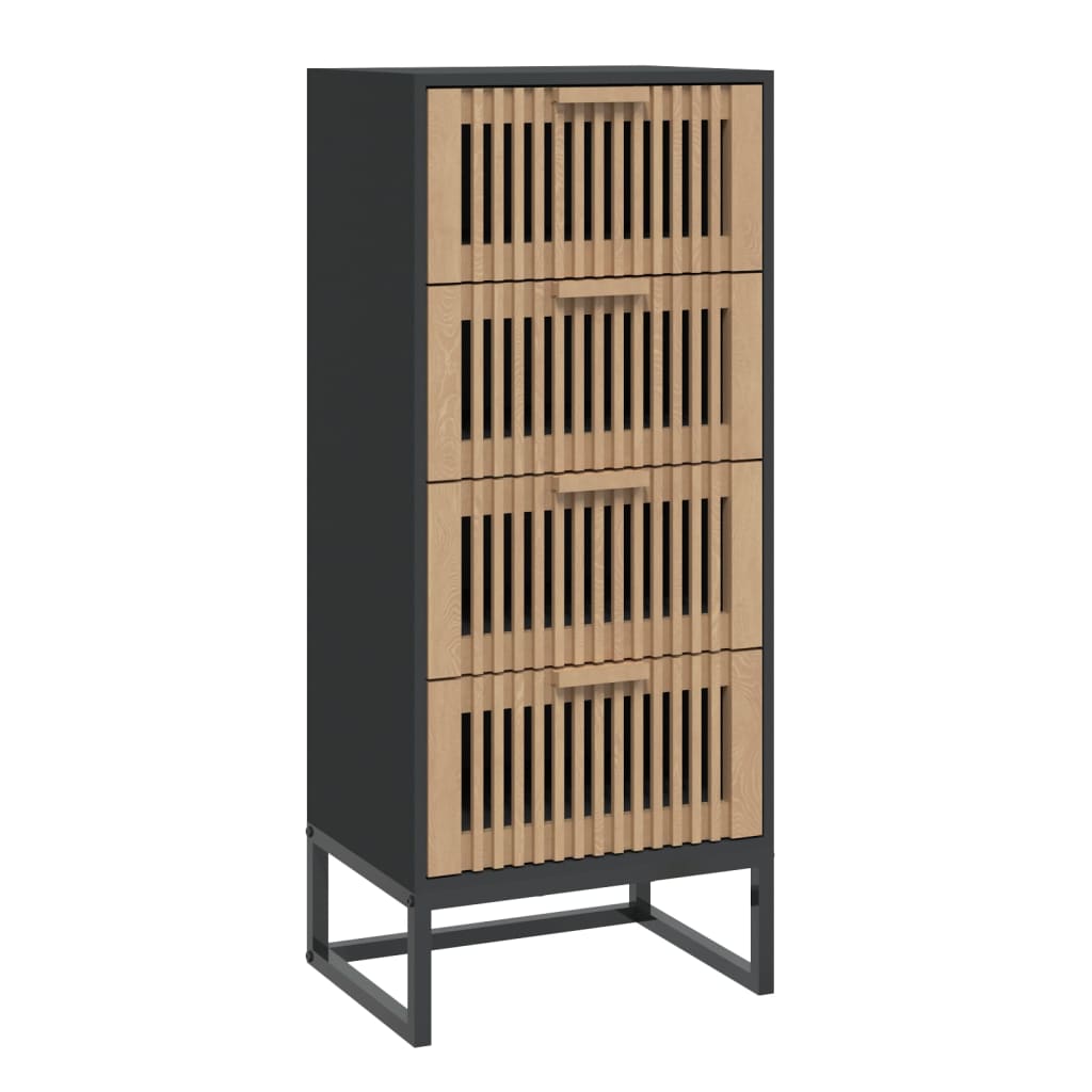 Visoka komoda crna 40 x 30 x 95 cm od konstruiranog drva