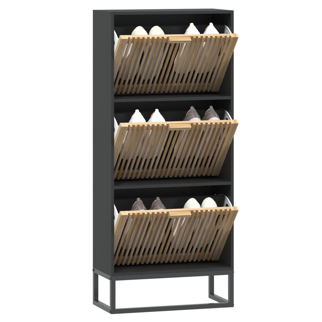 Ormarić za cipele crni 52 x 25 x 120 cm od konstruiranog drva