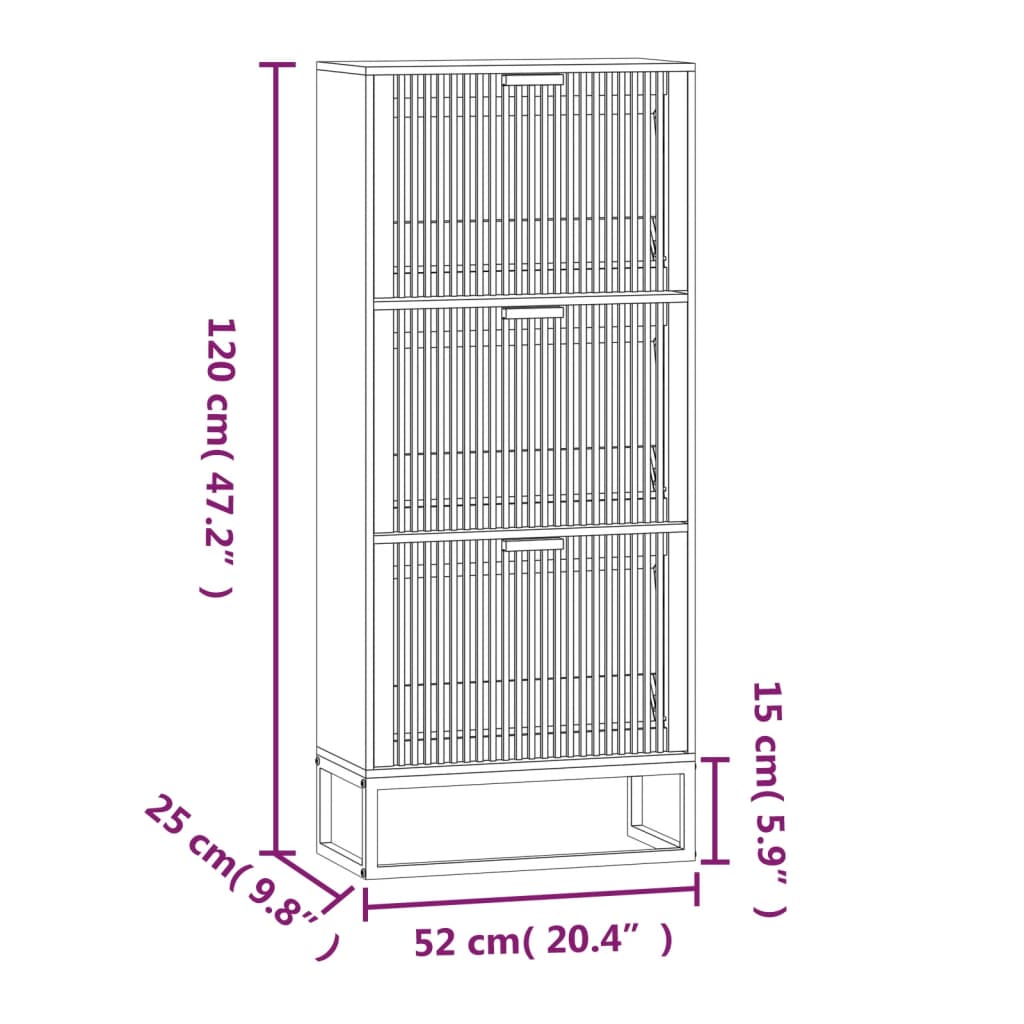 Ormarić za cipele crni 52 x 25 x 120 cm od konstruiranog drva