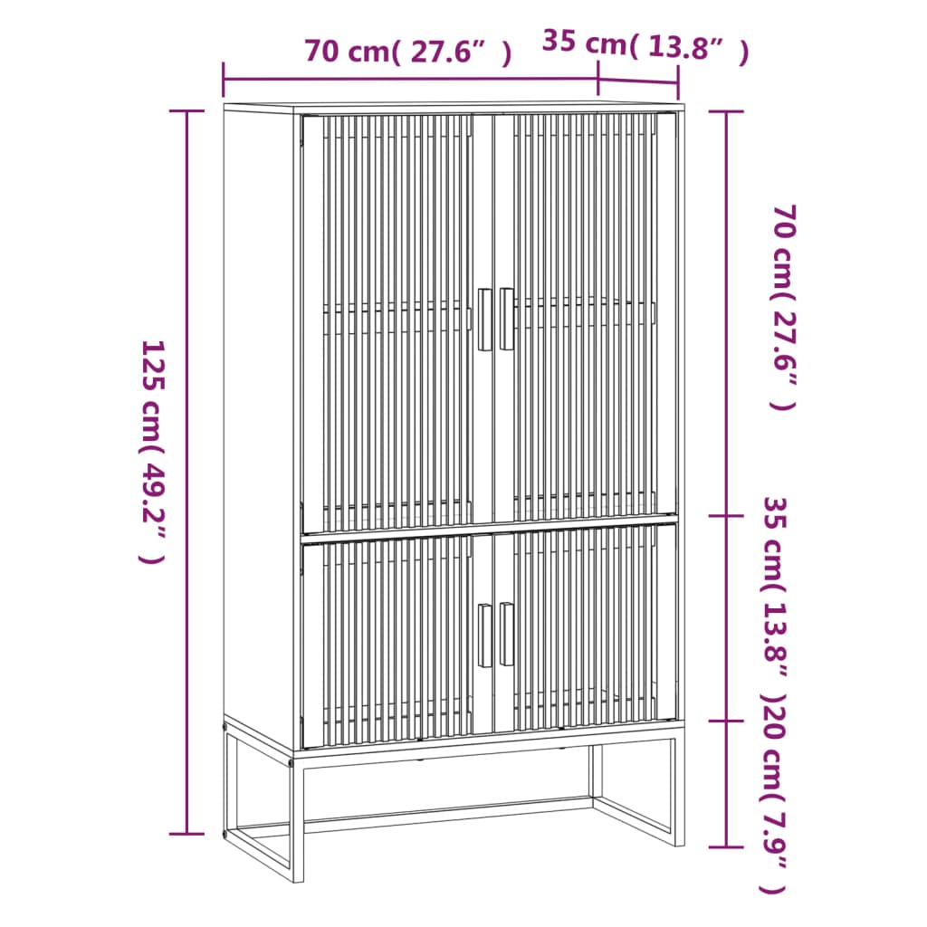 Visoka komoda 70 x 35 x 125 cm od konstruiranog drva