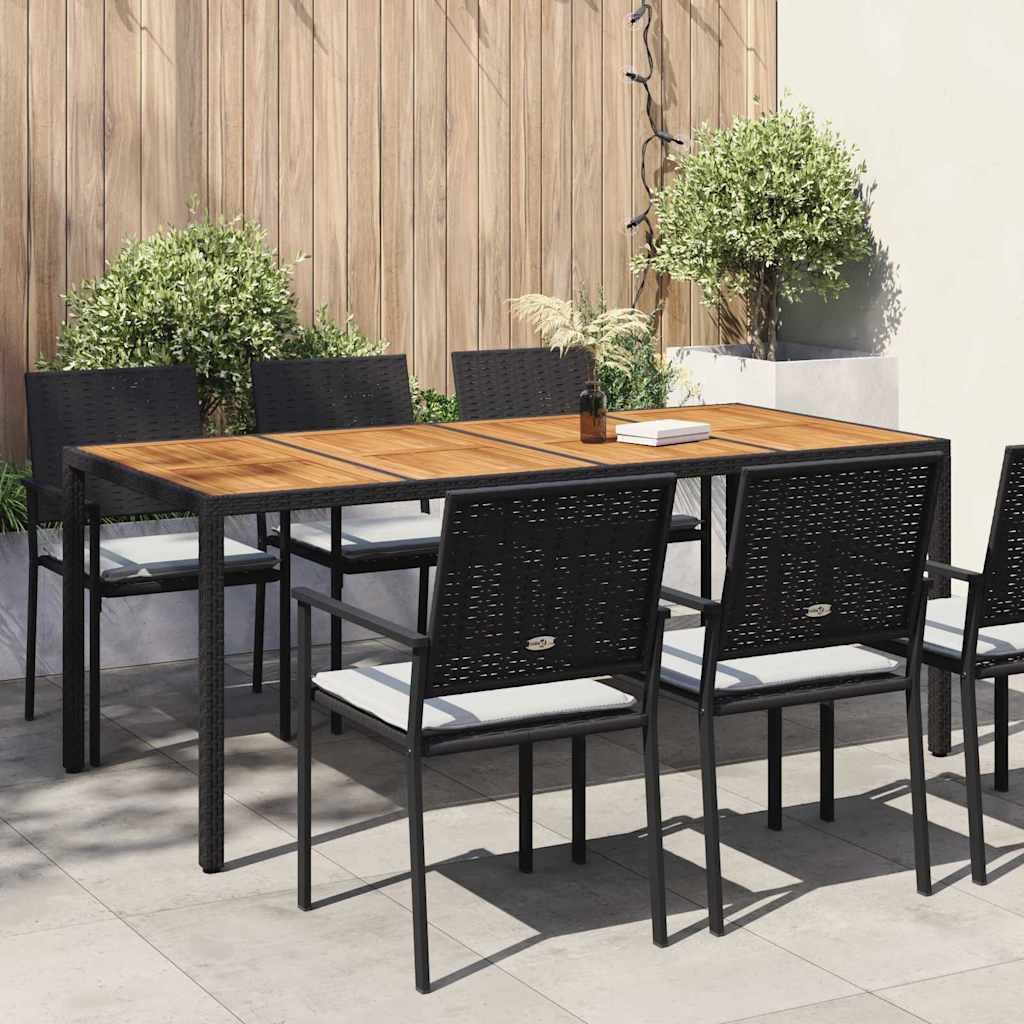 Stol za vrt Crna 190 x 90 x 75 cm poliratan