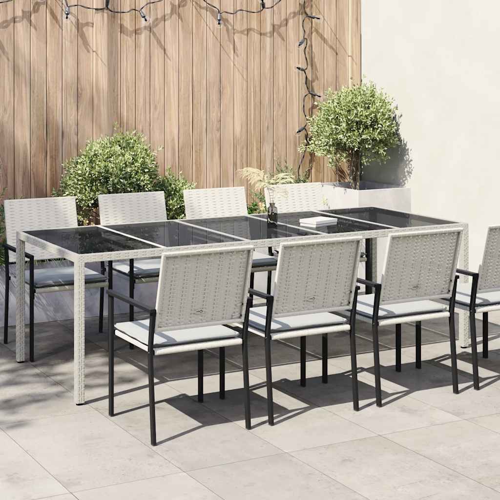 Vrtni stol bijeli 250x100x75 cm od poliratana i kaljenog stakla
