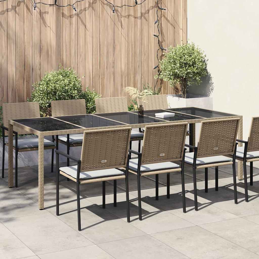 Stol za vrt Bež 250 x 100 x 75 cm poliratan