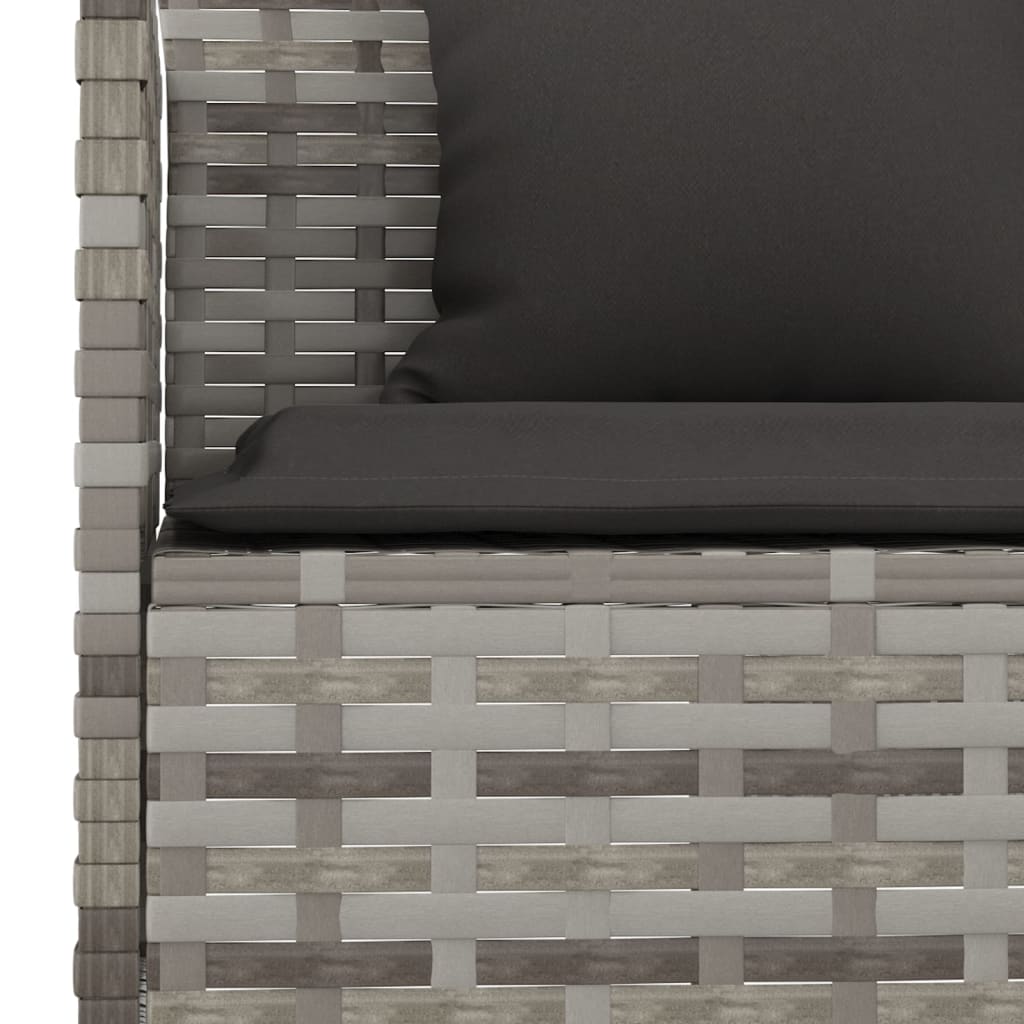 2-dijelni vrtni blagovaonski set s jastucima sivi od poliratana