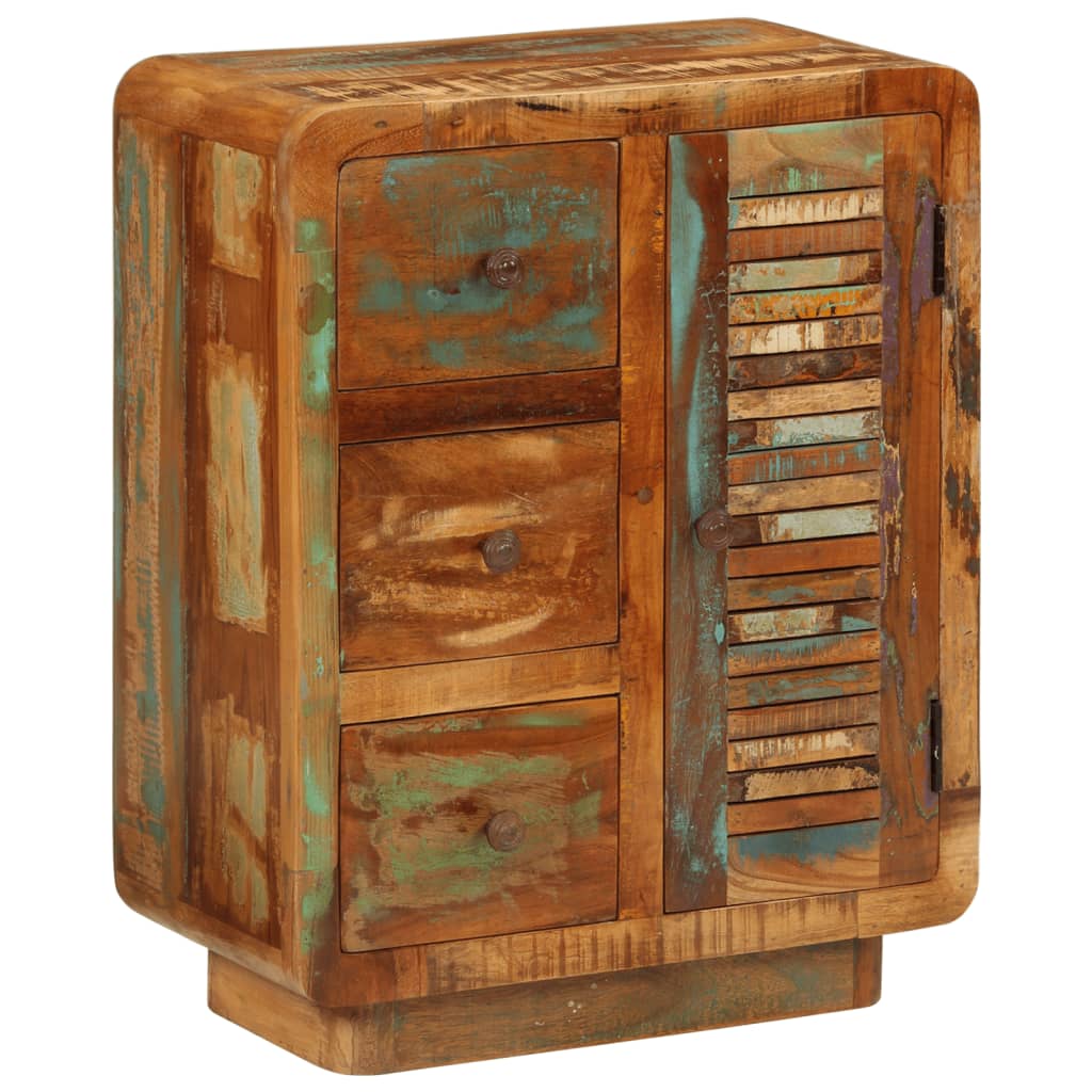 Komoda s 3 ladice 55 x 30 x 70 cm od masivnog obnovljenog drva