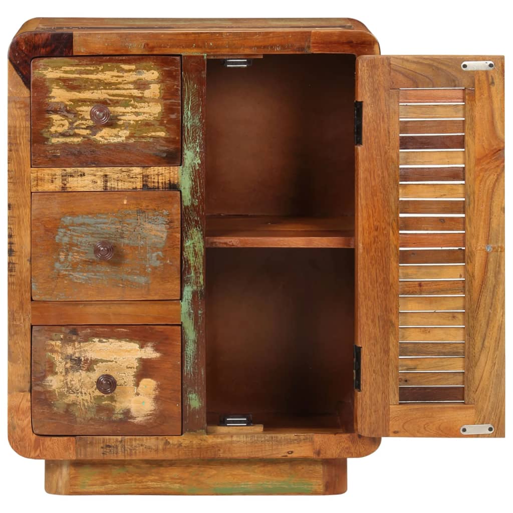 Komoda s 3 ladice 55 x 30 x 70 cm od masivnog obnovljenog drva